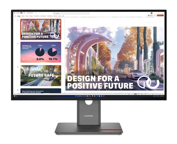 [MNLEN-P27QD-40] MNLEN-P27QD-40 LENOVO ThinkVision P27QD-40 27' QHD Monitor IPS 2560x1440 16:9 Height Adjustable Tilt Swivel Pivot Daisy Chain 140W PD DP HDMI USB-C Hub LAN VESA