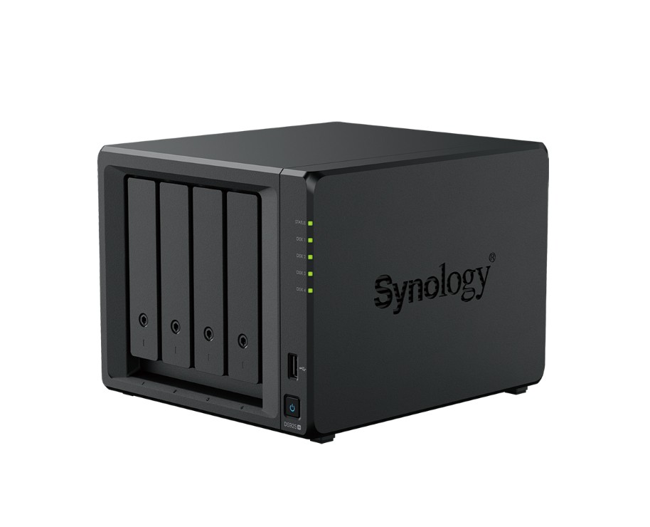 [BASY-DS925+] BASY-DS925+ Synology DiskStation DS925+ 4-Bay 3.5' Diskless, AMD Quad Core CPU, 4GB RAM, 2x 2.5GbE, 2 x USB3.2, 1 x Expansion port. 3YW