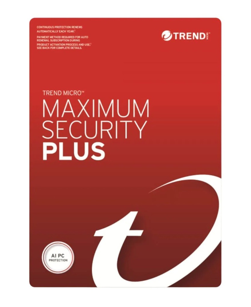 [STRENDMAXSECRETPLUS3-1Y] STRENDMAXSECRETPLUS3-1Y Trend Micro Maximum Security Plus (3 Devices) 1 Year Retail Mini Box Auto Renew (Plus = Secure VPN / Cleaner Pro)