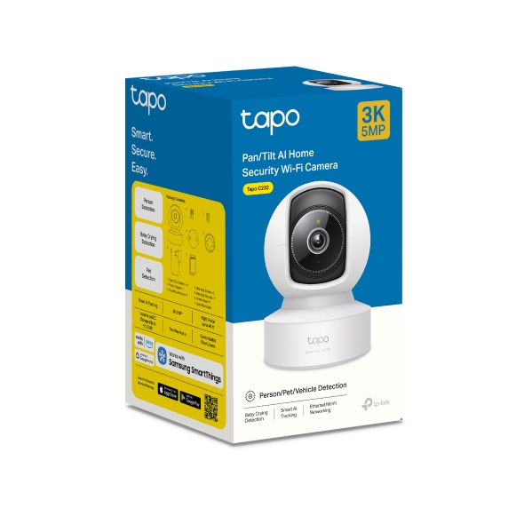 [NWTL-TCC232] NWTL-TCC232 TP-Link Tapo C232 Pan/Tilt AI Home Security Wi-Fi Camera – 3K 5MP + Ethernet port