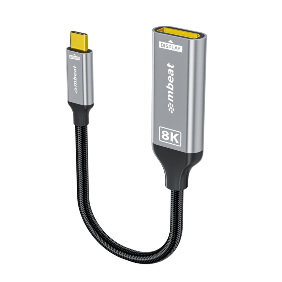 USMB-XAD-8KCDP (LS) mbeat® Tough Link 8K USB-C to DP Adapter - Space Grey USB-C (male) to DisplayPort (female) Up to 32.4Gbps