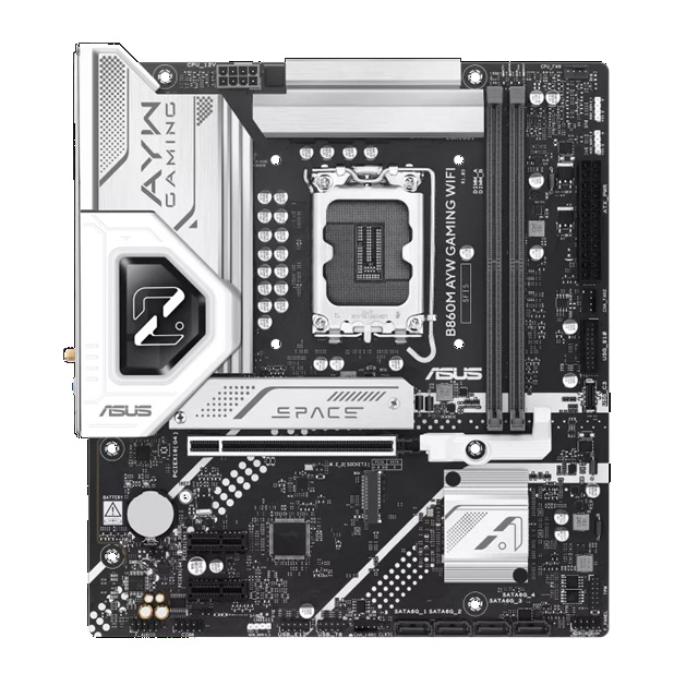 MBA-B860M-AYW-WF ASUS B860M AYW GAMING WIFI Micro-ATX Motherboard Up to 128GB DDR5 (2x Slots), 1 x PCIe 4.0,  2 x M.2 slots, WiFi 6,