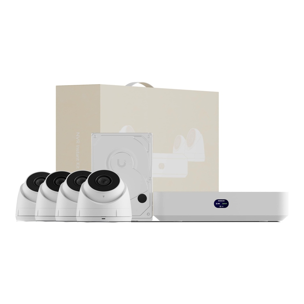[NHU-UNVR-INSTANT-KIT] NHU-UNVR-INSTANT-KIT Ubiquiti Network Video Recorder Instant Kit, Compact UniFi Protect NVR Kit, (1)UniFi Protect NVR Instant, (4)G5 Turret Ultra Cam(1)1TB HDD, Fast Setup