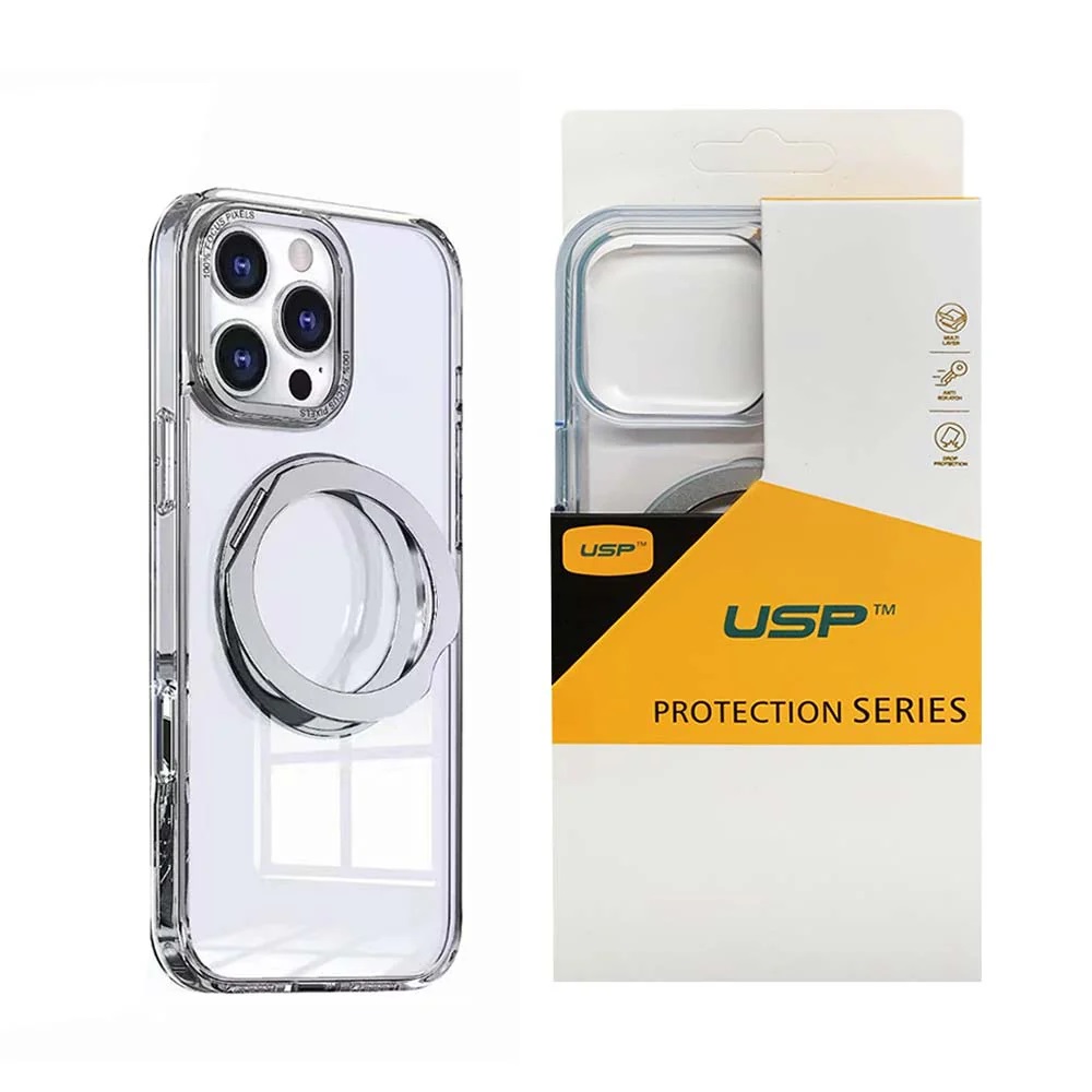 MPA-6976552044028 USP Apple iPhone 17 (6.3') Clear Case with MagSafe - 360° Rotatable Ring-Stand,Scratch Resistant,Shockproof,5 Years Warranty
