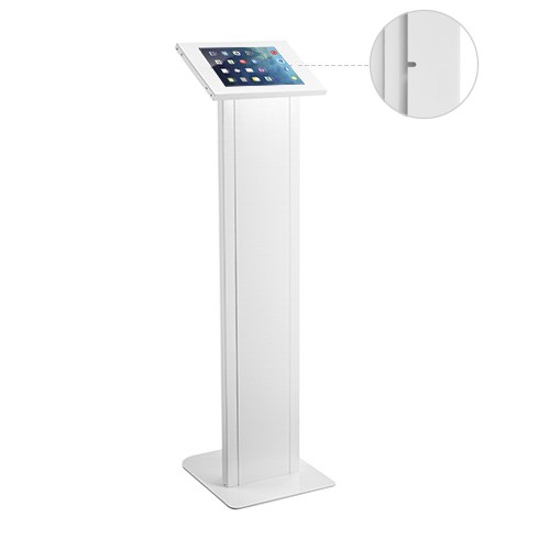 Brateck Anti-theft Freestanding Tablet Kiosk Stand  9.7”/10.2” Ipad, 10.5” Ipad Air/Ipad Pro, 10.1" Sansung Galaxy TAB A (2019)- White (LS)