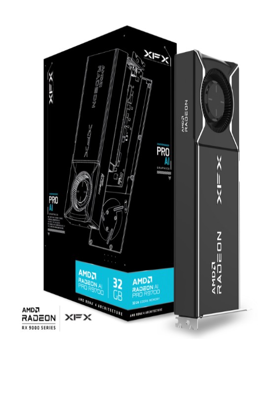 [VCX-R9700-32GB-BK] VCX-R9700-32GB-BK XFX AMD Radeon AI Pro R9700 Blower 32GB GDDR6 4xDP, AMD RDNA™ 4 (RX-97XPROAIY)