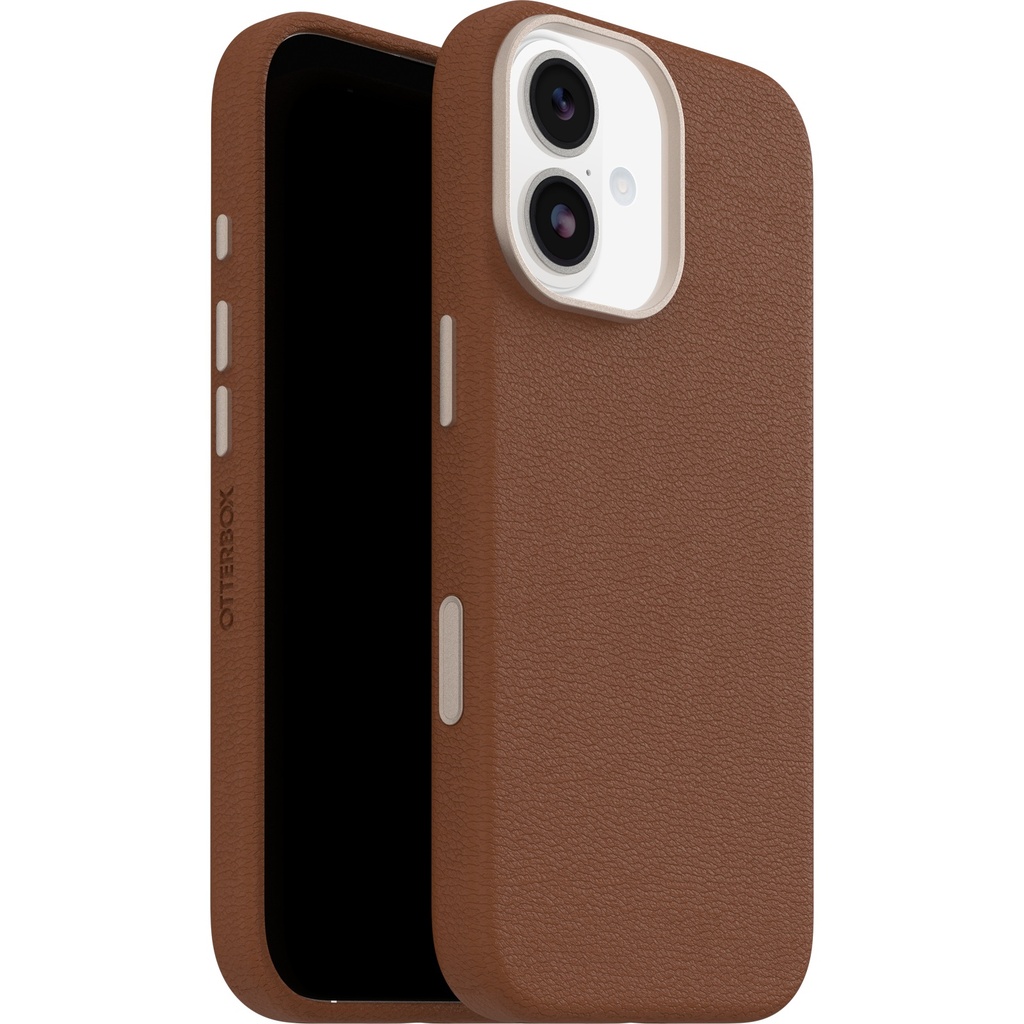 MPA-77-99017 OtterBox Symmetry Cactus Leather MagSafe Apple iPhone 17 (6.3') Case Desert Saddle (Brown) - (77-99017), DROP+ 3X Military Standard, 7 Years Warranty