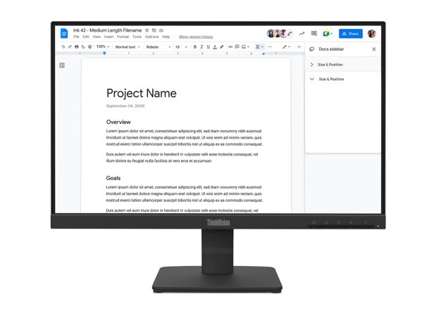 MNLEN-S22-4E LENOVO ThinkVision S22-4E 21.5' FHD IPS Monitor 1920x1080 100Hz 16:9 4ms Anti-Glare Titl VGA HDMI VESA 3yr wty Black