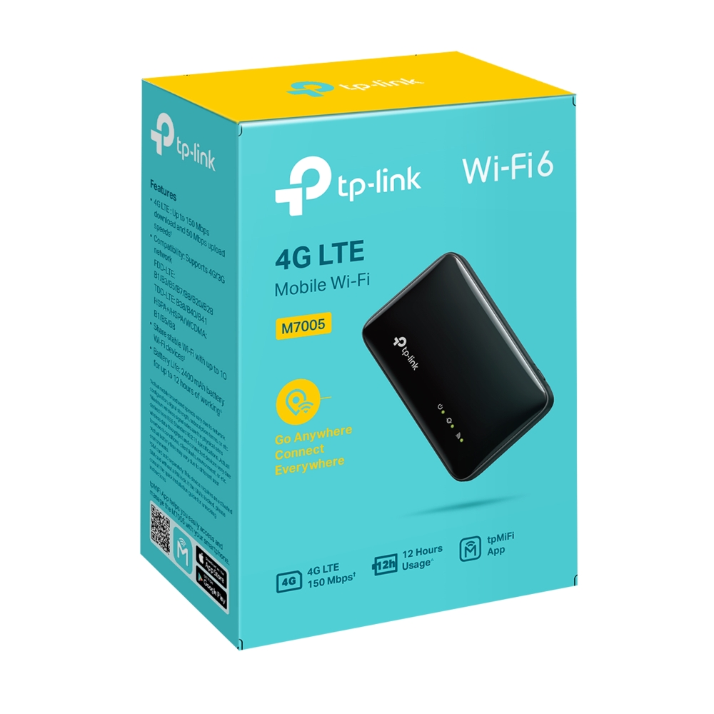 [NWTL-M7005] NWTL-M7005 TP-Link M7005 4G LTE Mobile Wi-Fi Supported with up to 150 Mbps download and 50 Mbps upload speeds