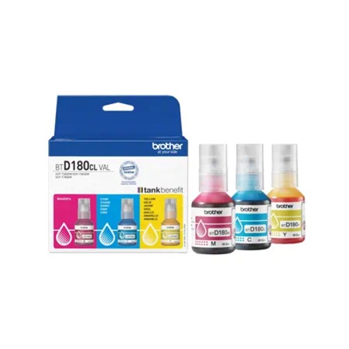 [COB-BTD180CLVAL] COB-BTD180CLVAL Brother *NEW* BTD180 COLOUR VALUE PACK 1X CYAN, 1X MAGENTA, 1X YELLOW - for DCP-T580DW