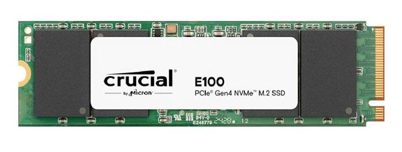 HBC-E100-1TB-P Crucial E100 1TB Gen4 NVMe SSD 5000/4500 MB/s R/W 80TBW 350K/460K IOPS 1M hrs MTTF M.2 2280 PCIe4 3yrs ~Crucial P3 CT1000P3SSD8