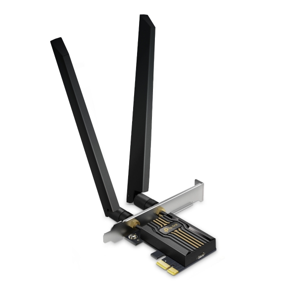 [NWTL-ARCHERTBE552E] NWTL-ARCHERTBE552E TP-Link Archer TBE552E BE9300 Wi-Fi 7 Bluetooth 5.4 PCIe Adapter, 5760 Mbps at 6 GHz + 2880 Mbps at 5 GHz + 688 Mbps at 2.4 GHz, 2× High Gain Tri-Band