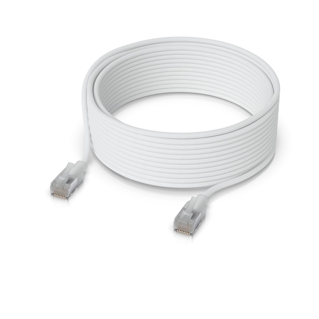 [NHU-PATCH-EL-C6A-15M-W] NHU-PATCH-EL-C6A-15M-W Ubiquiti UniFi Premium Patch Cable, 15M, White, Ultra-thin Braided Patch Cable, Designed And Optimized For 10 GbE Networking.