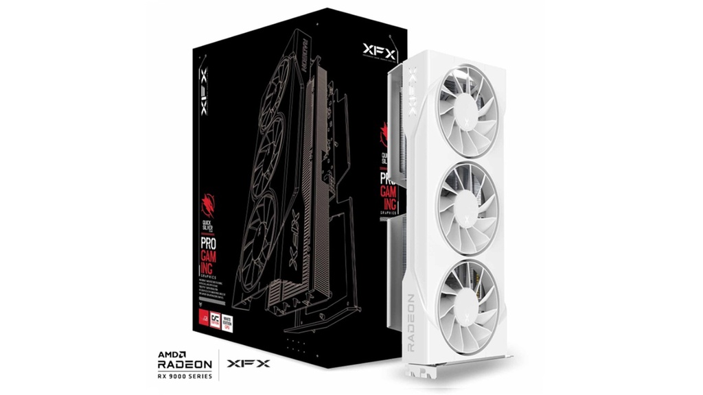 VCX-RX9060XTOCTF-16GB-WH XFX Swift AMD Radeon RX 9060XT OC White Triple Fan Gaming Edition with 16GB GDDR6 HDMI 2xDP, AMD RDNA™ 4 (RX-96TS316W7)