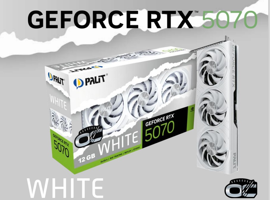 VCPA-RTX5070-WHTIE-OC-12G PALIT RTX5070 WHITE OC 12GB GDDR7 192bit 3-DP HDMI NE75070U19K0-GB2050W