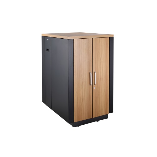 RCLDR-SN03-24U LDR Assembled Soundproof 24U Cabinets ( Black and Wood Color), 6 Pcs Low Noise Fans,2pcs Side Panels, Lockable And Removable Barrel Locking.
