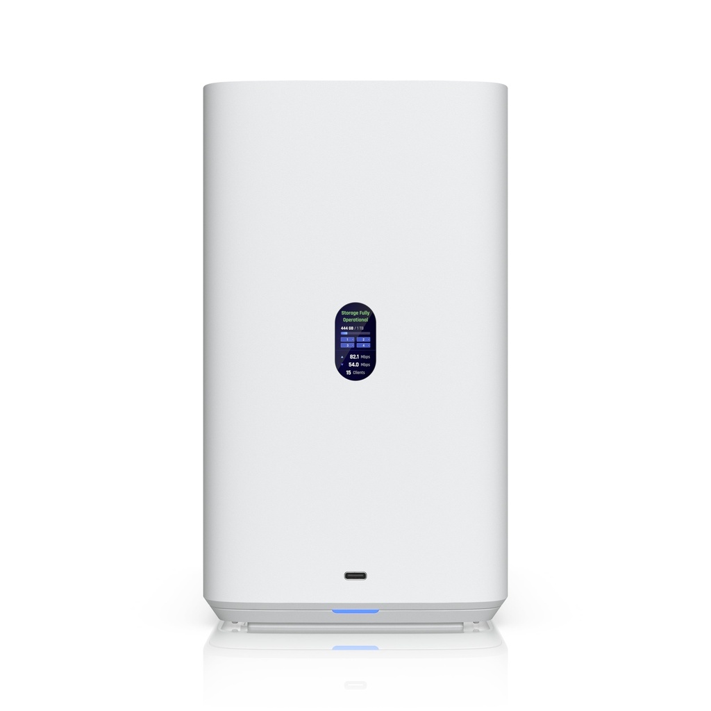 NHU-UNAS-4-W Ubiquiti UNAS 4, White, UniFi Network Storage (4)2.5/3.5' HDD Bays,(2)M.2 NVMe SSD Cach Slot,2.5 GbE, USB-C Connect, PoE+++ Adapter, Compact Footprint
