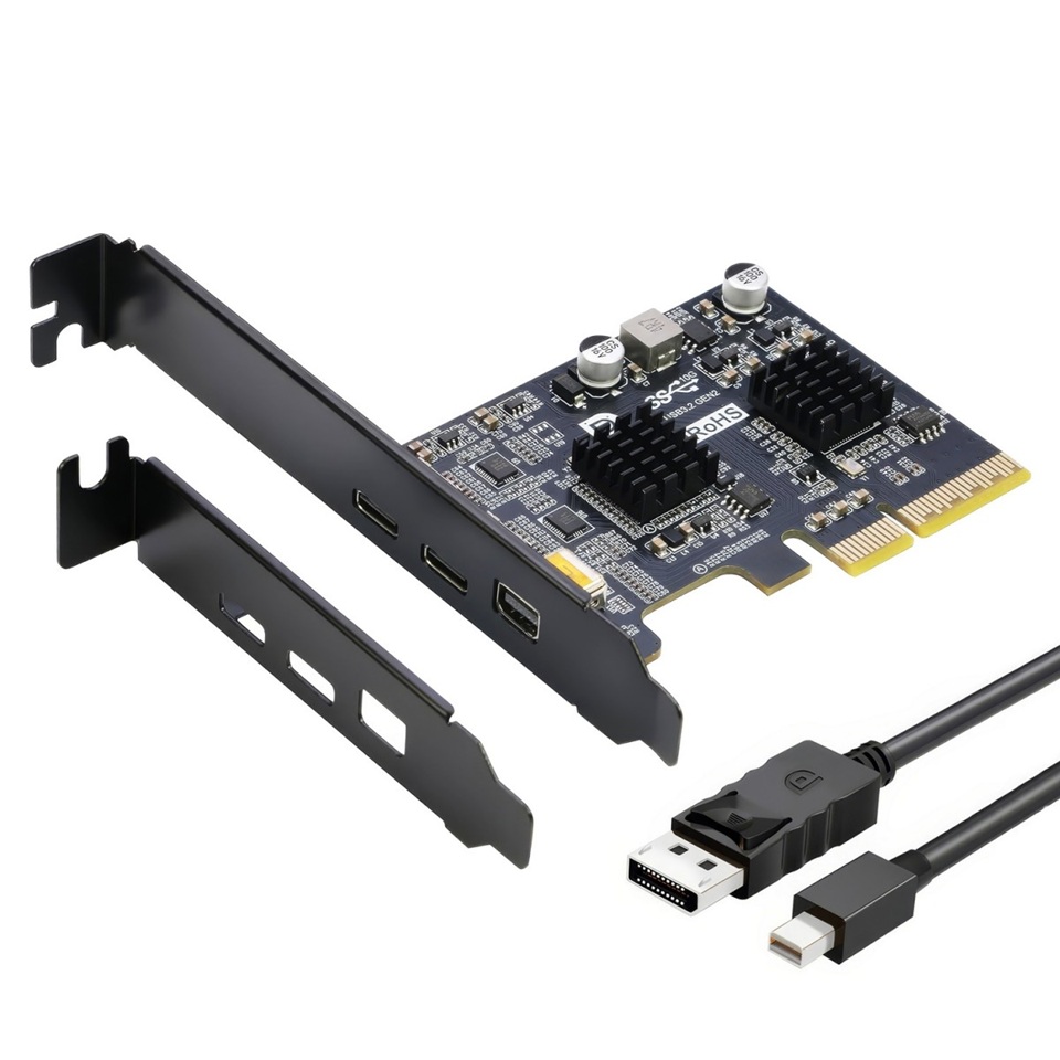 [MBSI-EC365] MBSI-EC365 Simplecom EC365 PCIe x4 to 2-Port USB 3.2 Gen II Type-C with Mini DisplayPort Input for USB-C DP Alt Mode Expansion Card