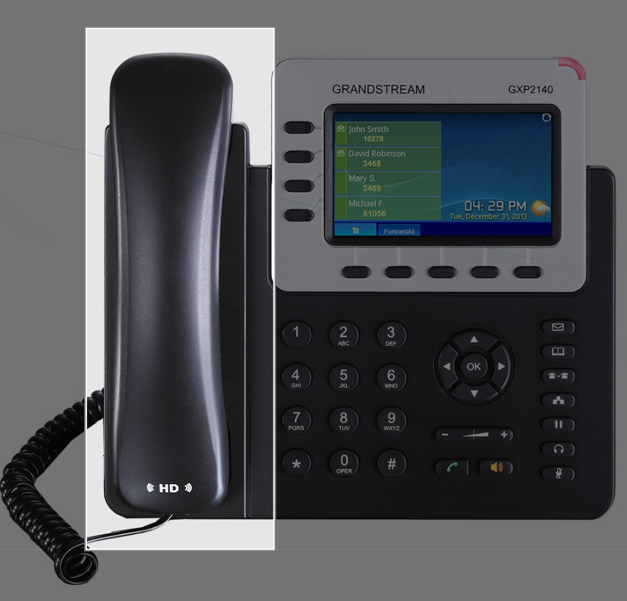 [IPG-GXP2140-SH] IPG-GXP2140-SH Spare Handset for *LS* Grandstream GXP2140 4 Line IP Phone, 4 SIP Accounts, 480x272 Colour LCD Screen, HD Audio, Built-In Bluetooth, Powerable Via POE