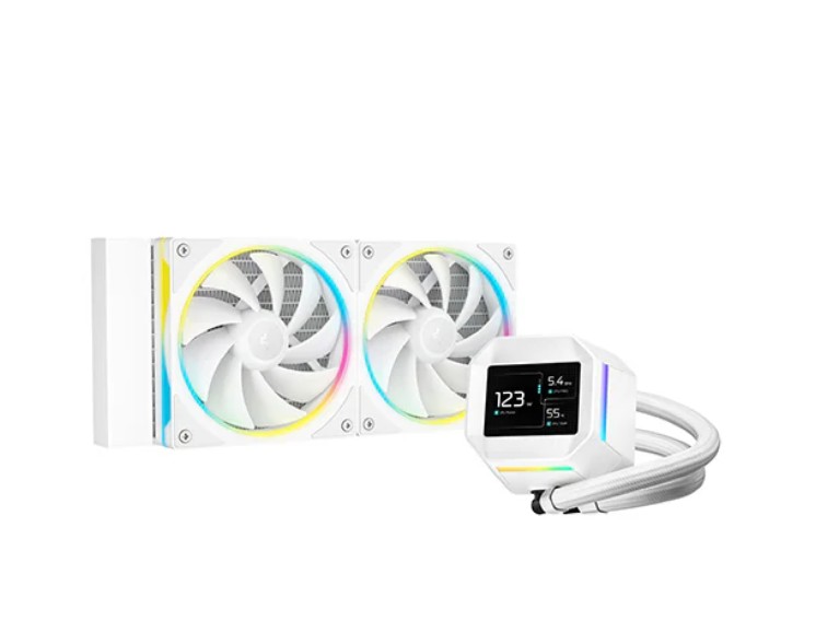 [CFD-LM240-WH] CFD-LM240-WH DeepCool LM240 WH ARGB Liquid Cooler With Mini LCD Screen IntelLGA1851/1700/1200/1151/1150/1155 AMDAM5/AM4