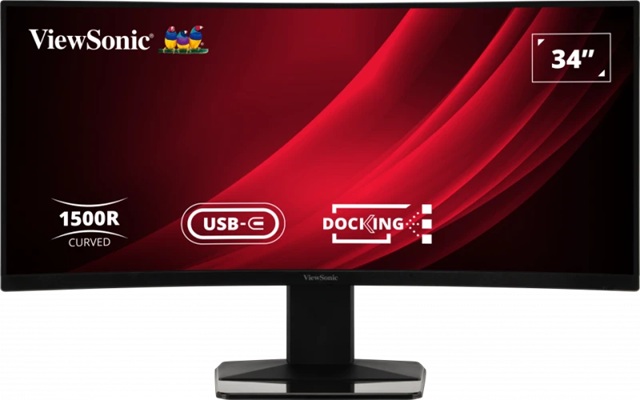 [MNV-VG3419C-2] MNV-VG3419C-2 ViewSonic 34' Curved Docking Monitor with KVM Switch – 3440×1440 VA, 1500R, 120Hz, HDR10, USB-C 65W, DP, HDMI, RJ45, 3x USB-A, KVM, sRGB 121%