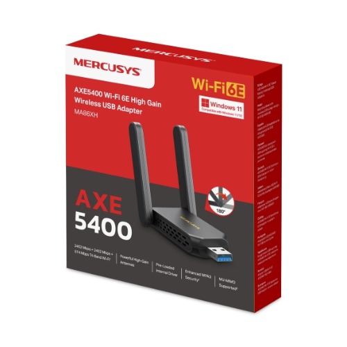 NWMS-MA86XH (E)Mercusys AXE5400 Wi-Fi 6E High-Gain Wireless USB Adapter (MA86XH)
