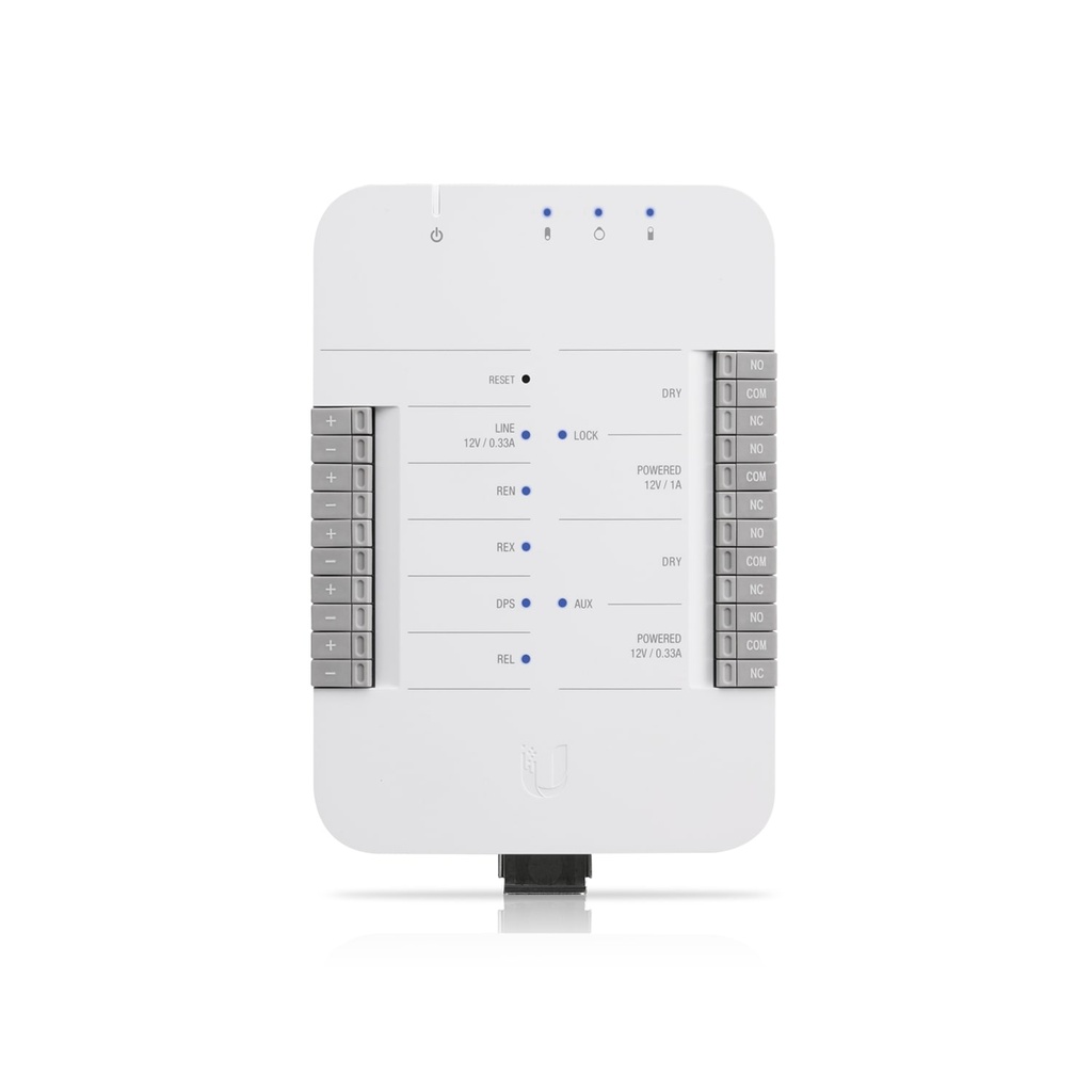 Ubiquiti UniFi Access Hub，Single Door Entry Mechanism，PoE Power, Support UA-LITE UA-PRO,Four Inputs 12v Dry Relays for Most Door Lock, 2Yr Warr