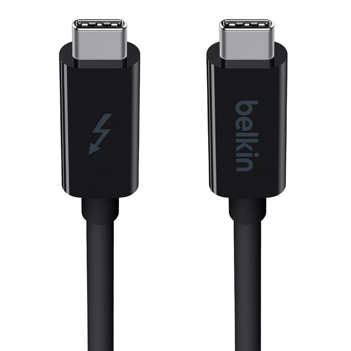 MPA-F2CD081DS1M-BLK Belkin Thunderbolt 3 Cable USB-C  to USB-C (1M) - Black (F2CD081ds1M-BLK ), 60W PD, 20Gbps, 4K/Ultra-HD, Thunderbolt Certified, 2 Years Warranty