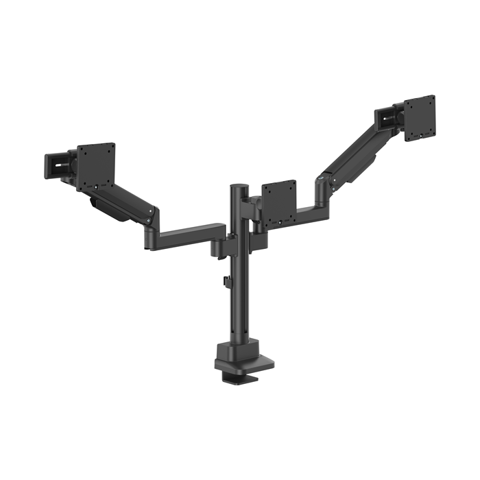 MABT-LDT86S-C034S-BLK Brateck Modular Mechanical Spring Triple Monitor Arm with Sliders 17'-27' Monitor Weight Capacity (per flat screen):11kg, VESA: 75x75,100x100(LS)