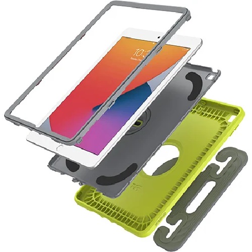 OtterBox EasyGrab Apple iPad (10.2") (9th/8th/7th Gen) Case Martian Green (Neon Green/Grey) - (77-81186), Rugged Protection, 7 Years Warranty