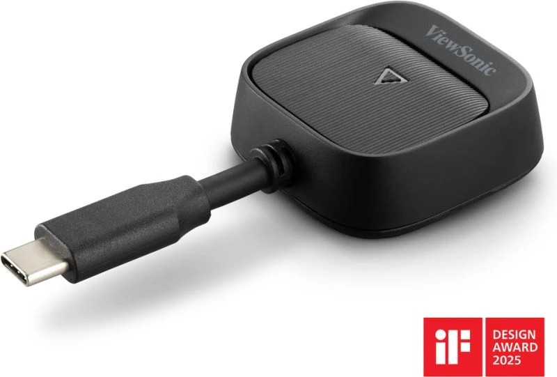 IPV-PJ-WPD-900 ViewSonic ViewShare WPD-900 Wireless Screen Casting Kit, Plug-and-Play, 1080p Full HD, USB-C with Pass-Through Charging, 30m Range