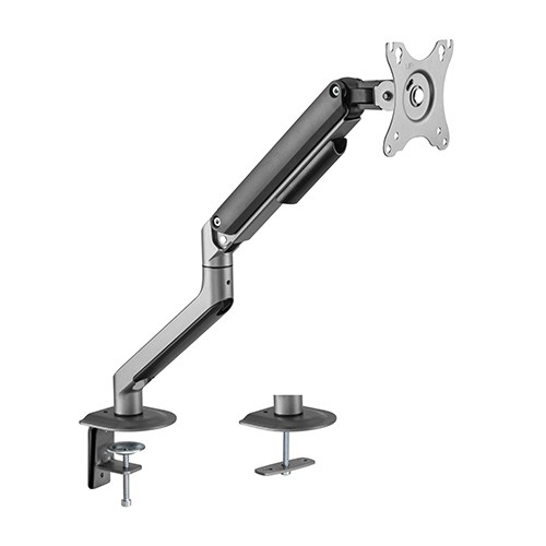 Brateck Single Monitor Economical Spring-Assisted Monitor Arm Fit Most 17"-32" Monitors, Up to 9kg per screen VESA 75x75/100x100  Space Grey (LS)