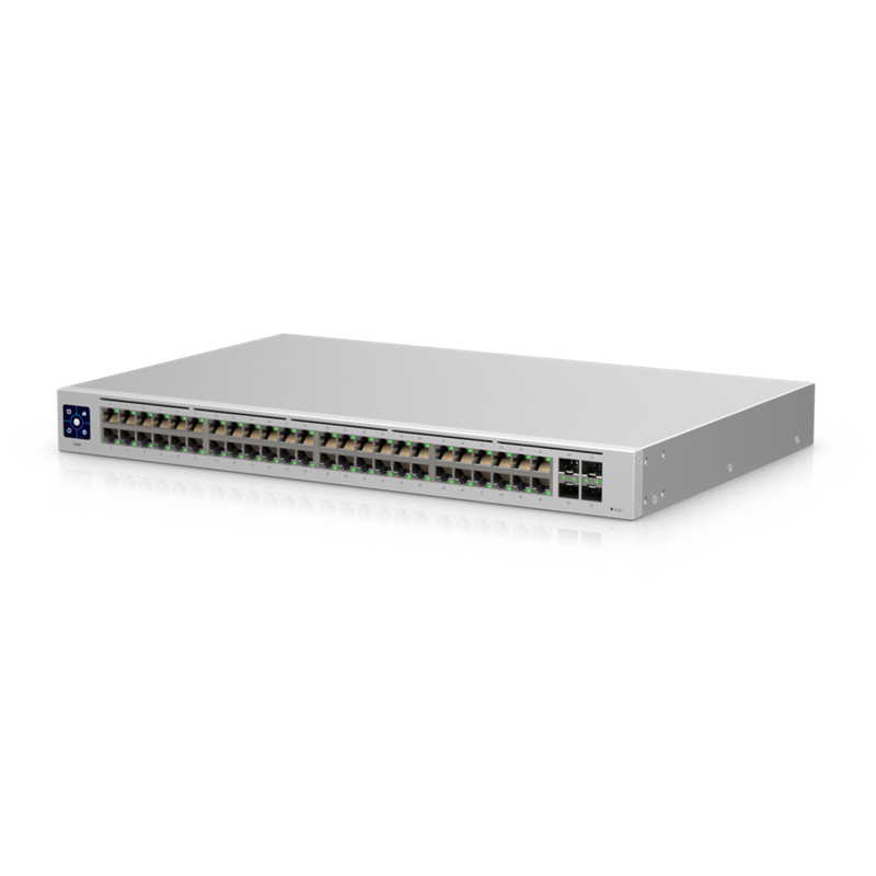 Ubiquiti UniFi USW-48, 48-port Managed Gigabit Layer2 Switch - 48x Gigabit Ethernet Ports 4x SFP Port Touch Display, 2Yr Warr