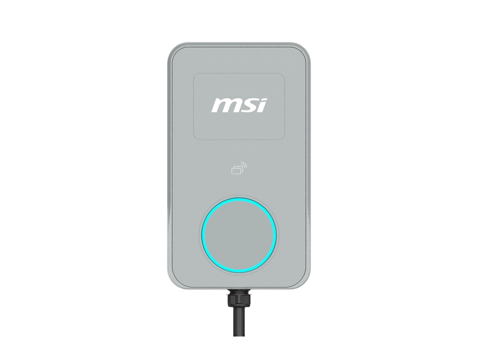 [EVM-ECOLIFEOCPP22KW-GRAY] EVM-ECOLIFEOCPP22KW-GRAY MSI Eco Life Max(OCPP) 22kW-Gray, 3-phase 380-415V, 32A, WiFi, OCPP2.0.1, IP65, LED circle, solar ready, app, RFID opt, LAN opt, tethered/socket, 2yr