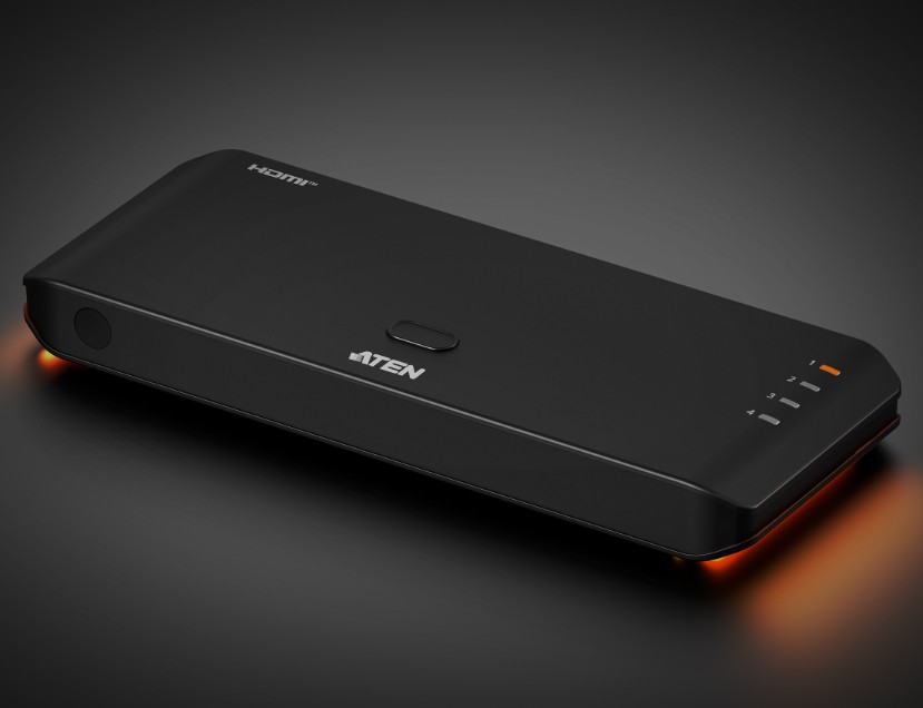 KVA-VS4841-AT Aten Essential 4-Port True 4K HDMI Switch, HDMI switch for home entertainment, four HDMI sources on a single True 4K display, LPCM 7.1, Dolby®