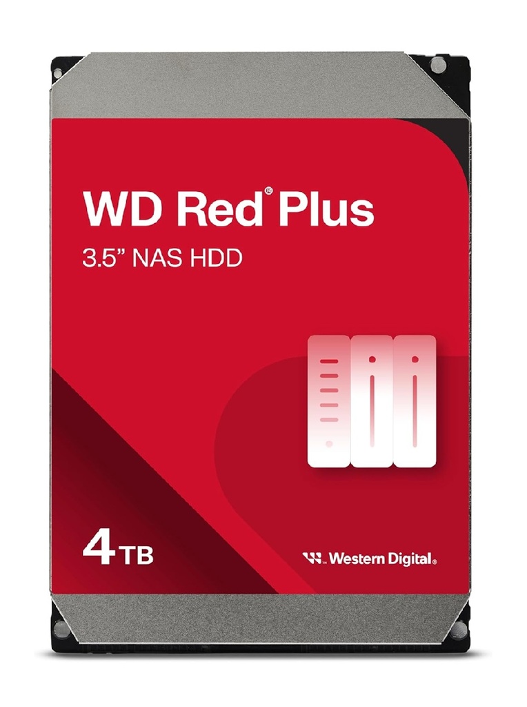 [HAWD-RD35-4TB-128MB] HAWD-RD35-4TB-128MB Western Digital WD Red Plus 4TB 3.5' NAS HDD SATA III NAS Hard Drive 5400 RPM 128MB Cache 180MB/S 180TB/Year 3Y warranty (WD40EFZZ)