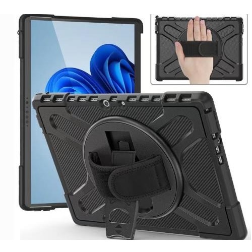 MPA-HDTMSURFACEPRO10 USP Rugged Microsoft Surface 10 Pro Case Black - Built-in-Kickstand, Adjustable Hand Strap, Pen Holder, DropProof,5 Years Warranty