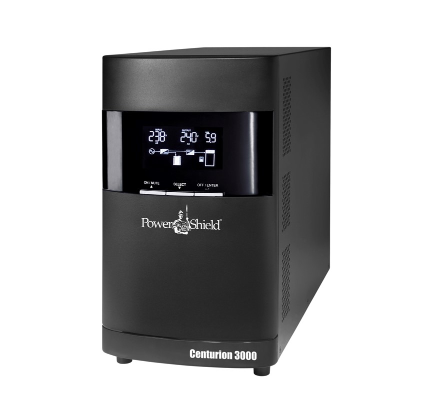 PowerShield Centurion Tower UPS 3000VA - 110V - Nema, reliable power backup for sensitive equipment, 2-year warranty