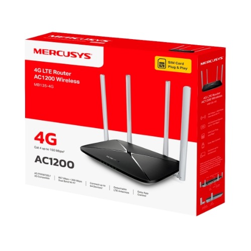 [NWMS-MB135-4G] NWMS-MB135-4G Mercusys MB135-4G AC1200 Wireless Dual Band 4G LTE Router
