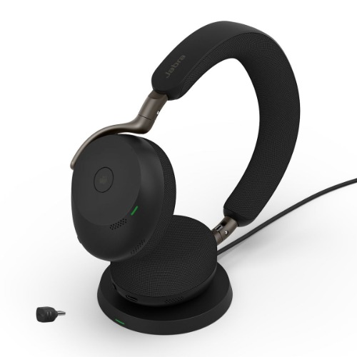 [SPJ-EVL3-75-MS-S-C-ST] SPJ-EVL3-75-MS-S-C-ST Jabra Evolve3 75, MS Stereo Black Bluetooth ANC Headset with Wireless Charging Pad, Link390C BT, USB-C