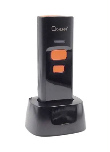 [PRO-UB-D203] PRO-UB-D203 Oxhorn Mini Wireless 2.4G Bluetooth 5.0 2D Barcode Scanner Commercial Grade USB Plug&Play 5V 1A 12hr working Duration rechargeable battery Black