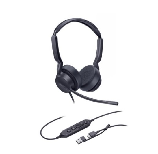 IPY-UH42SE-D-UC-CA *LS Yealink UH42SE Dual UC USB-C/A, USB Wired Headset, Noise-Canceling Microphone, Leather Ear Cushions Control