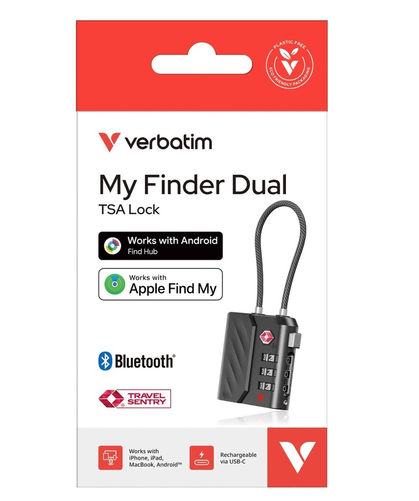 HEV-30169 Verbatim My Finder Dual Channel TS Lock - Black
