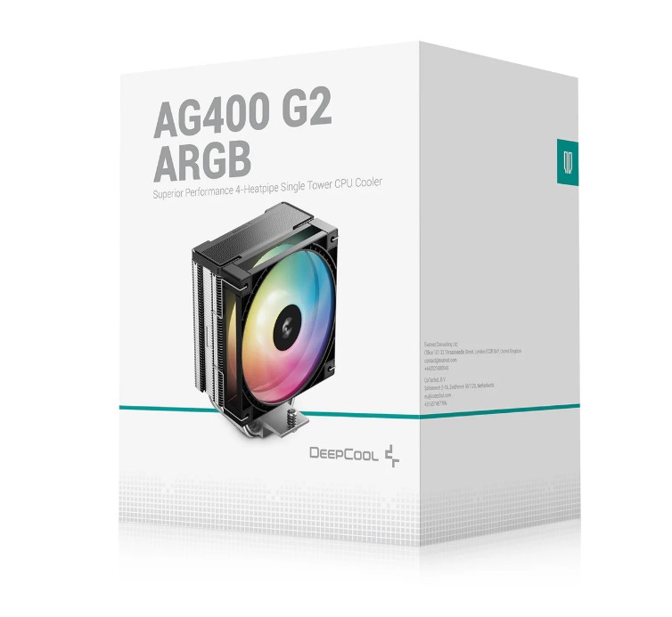 CFD-AG400-ARGB-G2 DeepCool AG400 ARGB G2 Superior Performance 4 Heatpipe Single Tower CPU Cooler