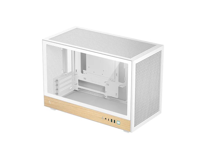 [CAD-CH260-WOOD-WH] CAD-CH260-WOOD-WH DeepCool CH260 Wood White High Airflow Compact Micro-ATX Wood Grain Case.USB3.0×2、Gen2 Type-C x1、Audio/Mic×1