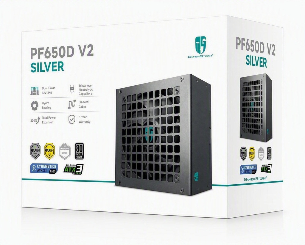 [PSD-PF650D-V2] PSD-PF650D-V2 DeepCool PF650D V2 650W  Gamer Storm 80+ Silver/Cybenetics Non-Modular ATX Power Supply, Taiwanese Capacitors, ATX12V V3.1