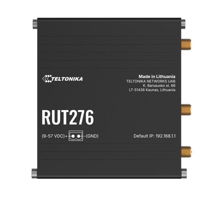 NHT-RUT276 Teltonika RUT276 Compact Redcap 5G Router, Built-in RS232/RS485,2 x SIM Slots, 2 x RJ45 ports, 10/100 Mbps, PSU and Antenna not included