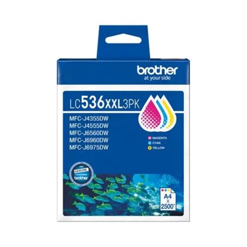 COB-LC-536XXL3PK Brother *NEW* LC536XXL 3PK VALUE PACK  1X CYAN, 1X MAGENTA, 1X YELLOW