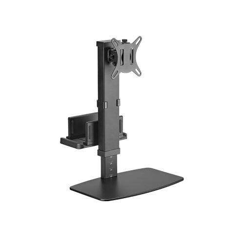 Brateck Vertical Lift Monitor Stand With Thin Client CPU Mount  Fit Most 17"-32" Monitor Up to 8KG VESA 75x75,100x100(Black) (LS)