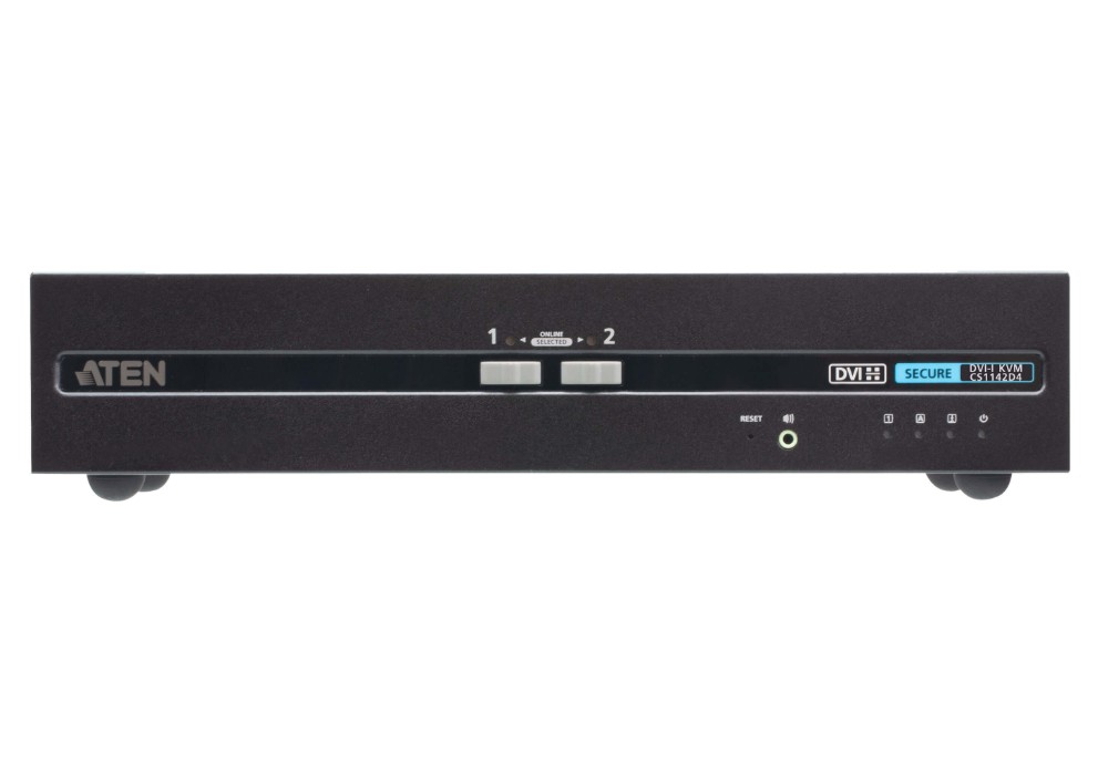 KVA-CS1142D4-AT-U ATEN 2-Port USB DVI Dual Display Secure KVM Switch (PSD PP v4.0 Compliant), Secure KVM Switch series inoperable when physical tampering is detected